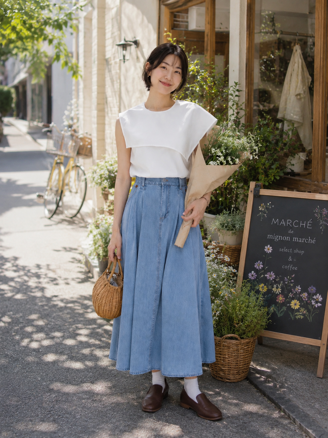 SLEEVELESS OVERLAP SHOULDER BLOUSE