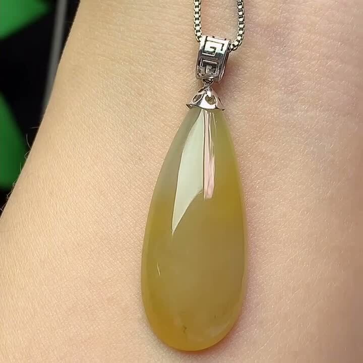 翡翠黃翡水滴,天然翡翠A玉, 緬甸玉, Jade, Jadeite