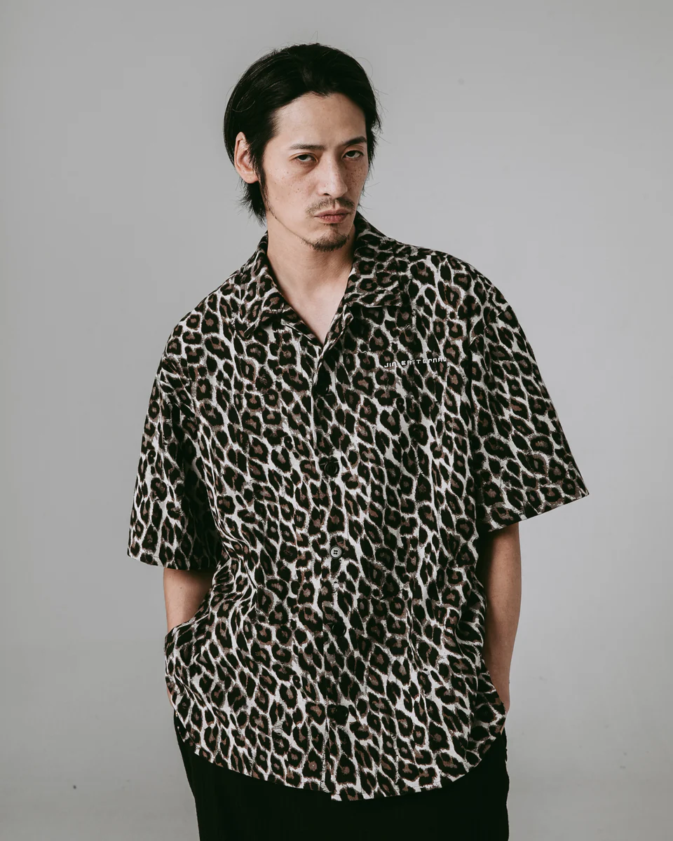 JINEASTERNAU Devoré 燒花豹紋短襯衫