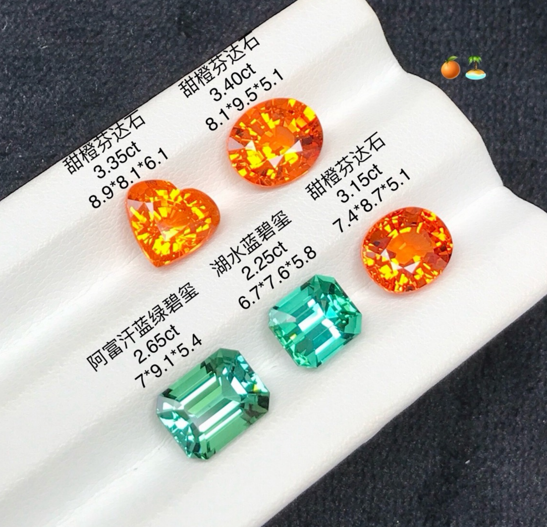 Sweet Orange Fanta Garnet + Afghanistan Tourmaline