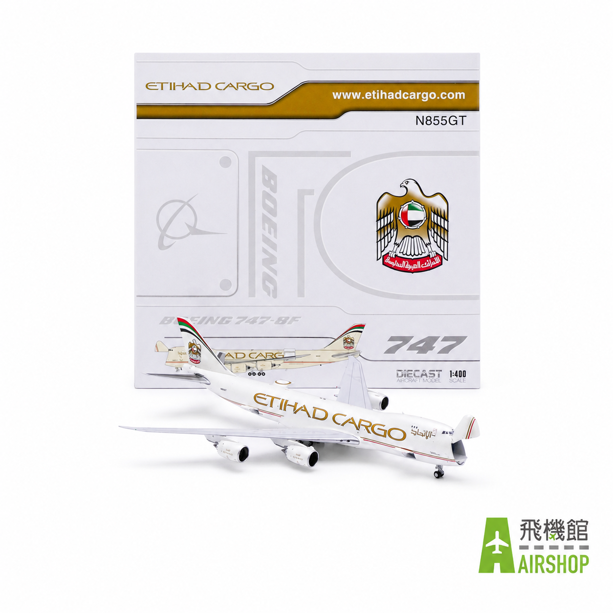 JC wings 1/400 阿提哈德航空貨運 波音747-8F N855GT 標準塗裝