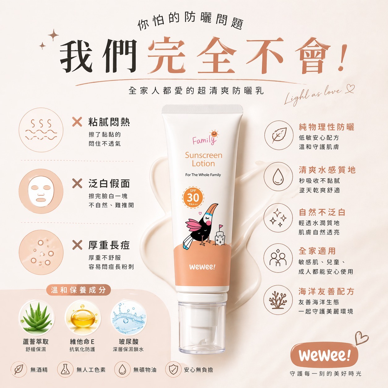 Wewee 極潤植萃防曬乳50ml