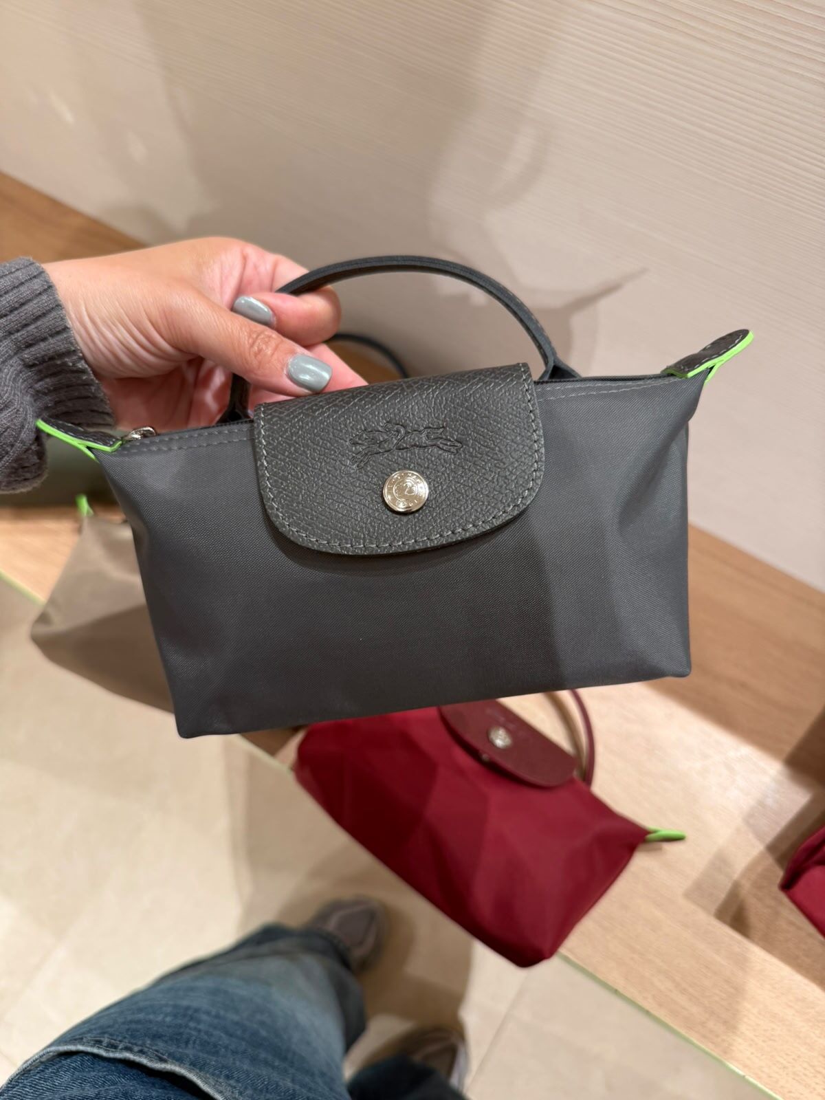 LYS01861 Longchamp 撞色Mini 水餃包(送真皮肩帶)