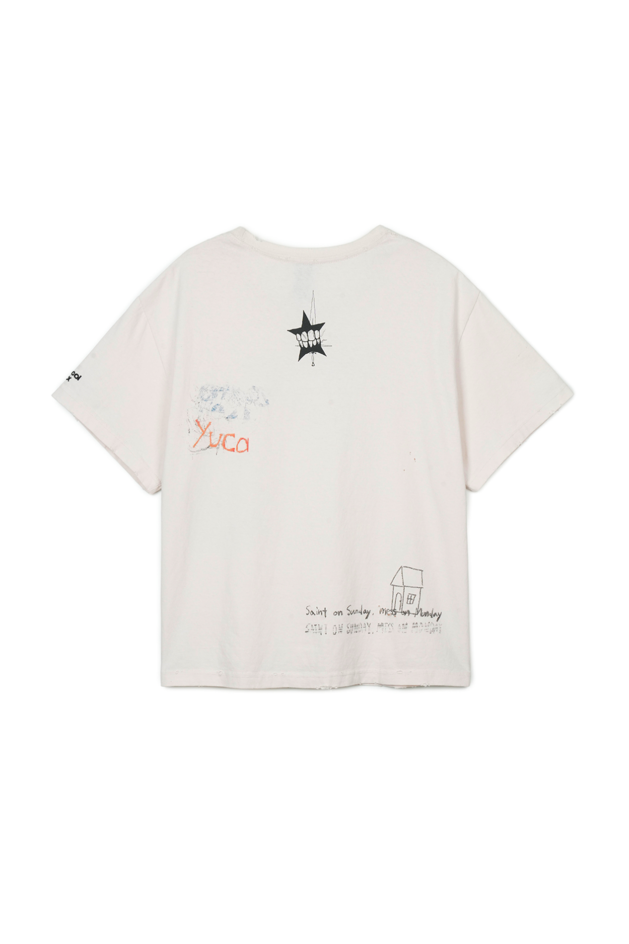 Protocol Index｜Hand Drawing Washed T-Shirt (Ivory)