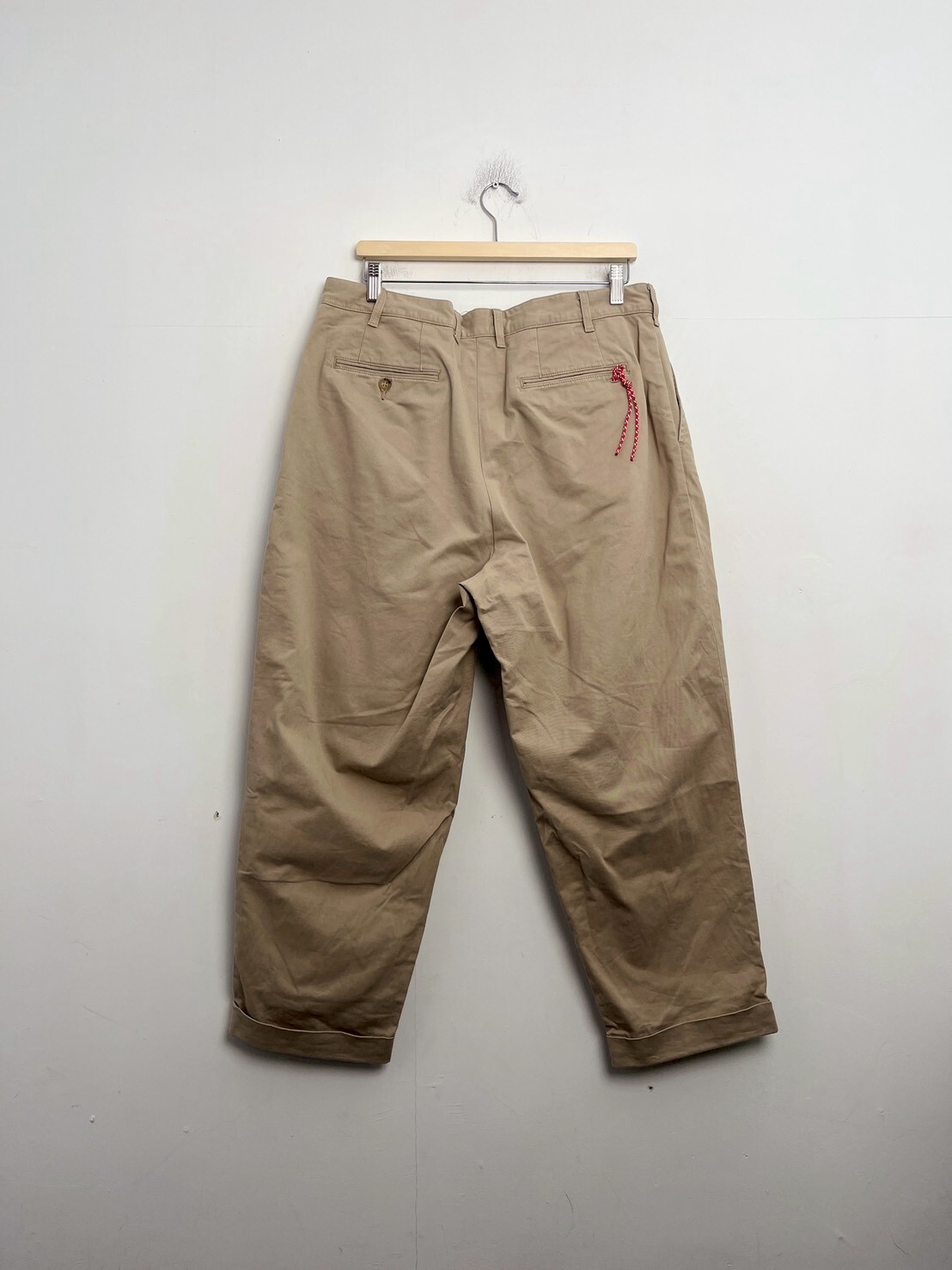 BEAMS JAPAN 2 pleated chino pants KHAKI SIZE XL