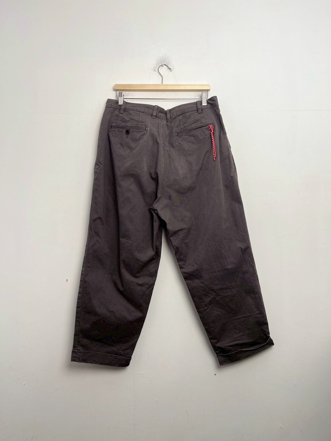 BEAMS JAPAN 2 pleated chino pants CHARCOAL SIZE XL