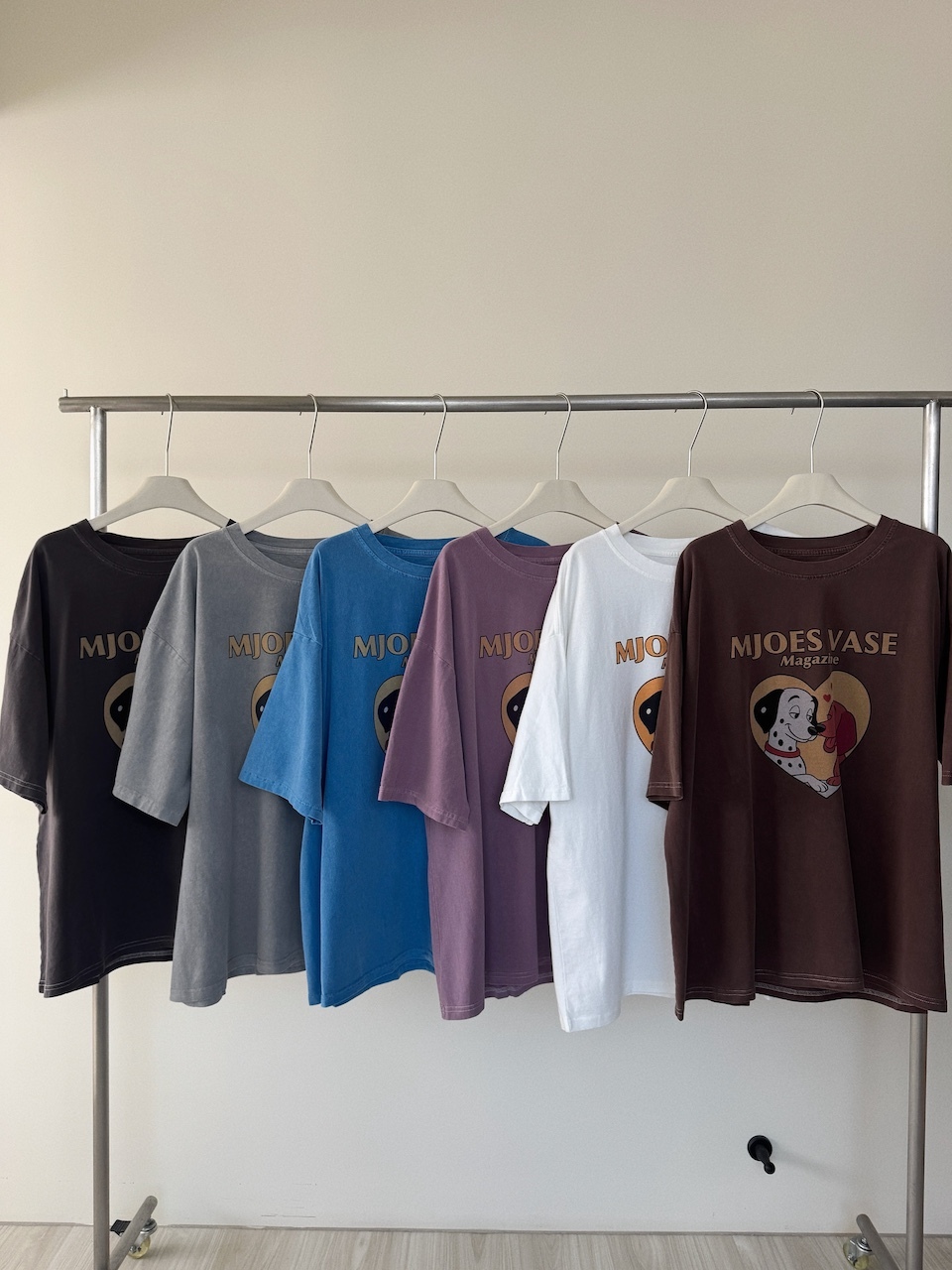 相親相愛好狗狗圖案寬鬆短袖大Tee