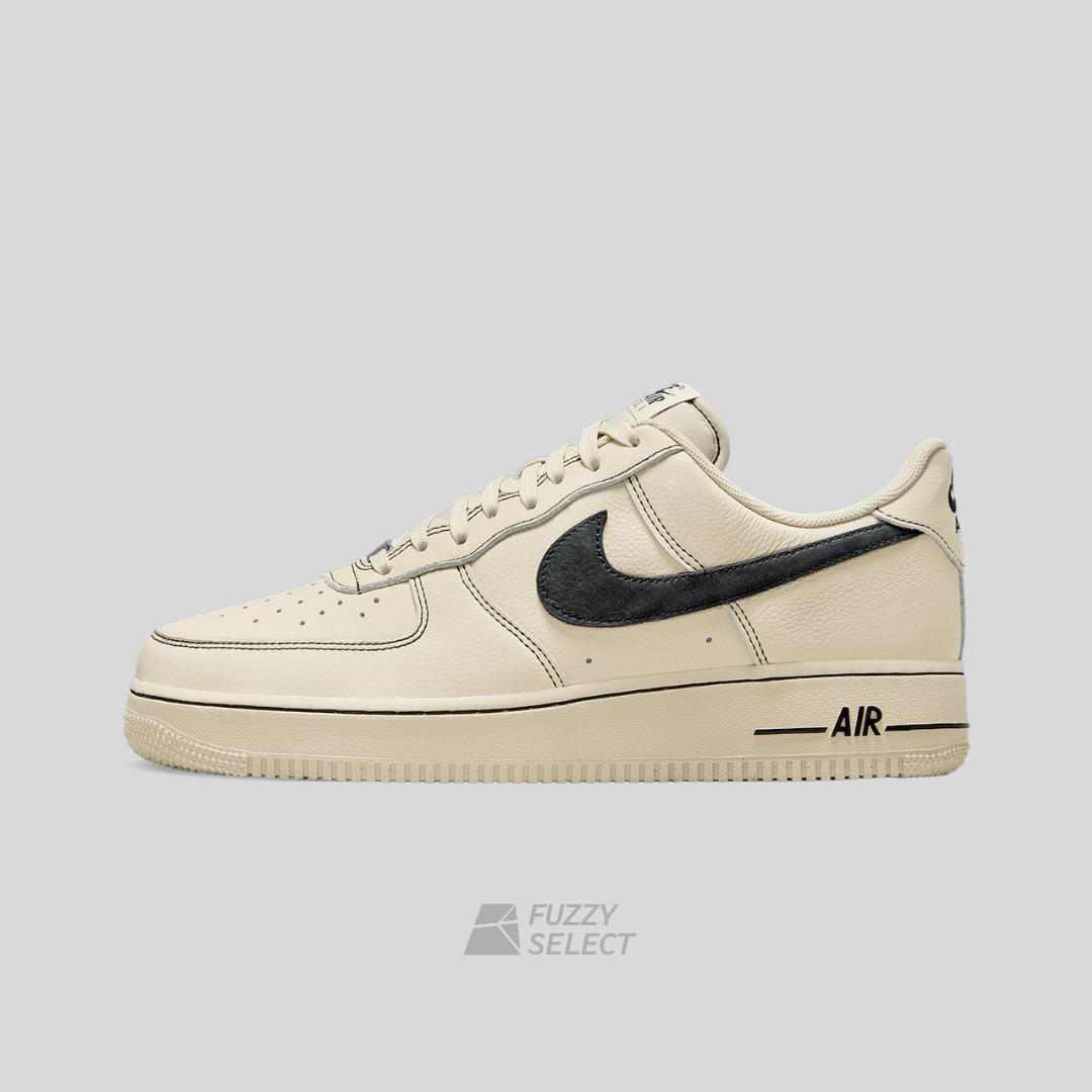 【逢甲 FUZZY】Nike Air Force 1 "Light Khaki/Black" 黑勾 米黑 縫線 荔枝皮 HQ2037-200