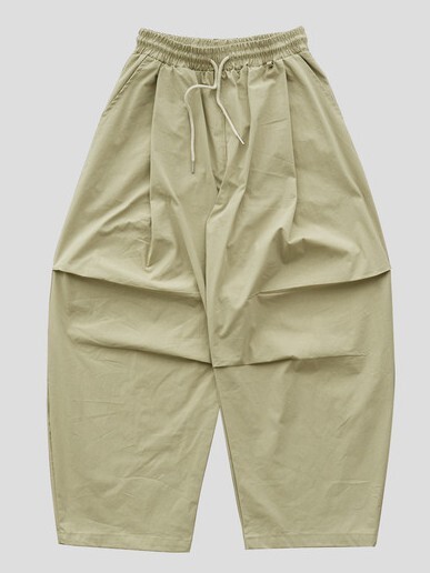 Single-pleated balloon casual pants