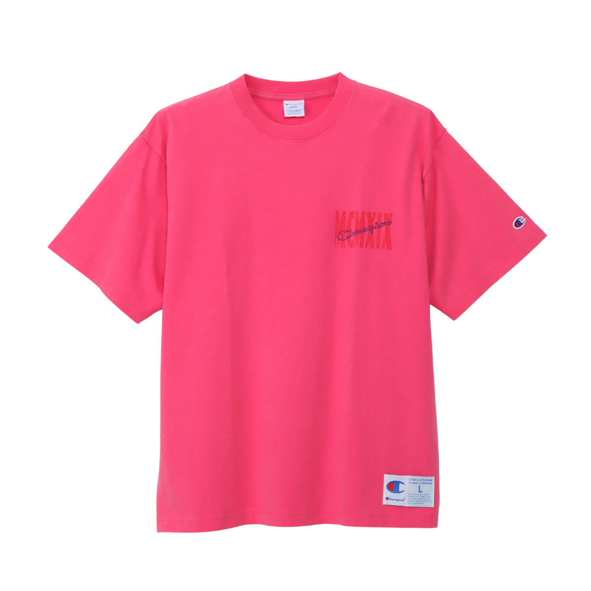 男款-CASUAL 寬版印花短袖TEE-粉紅色 (C3-D336-130)