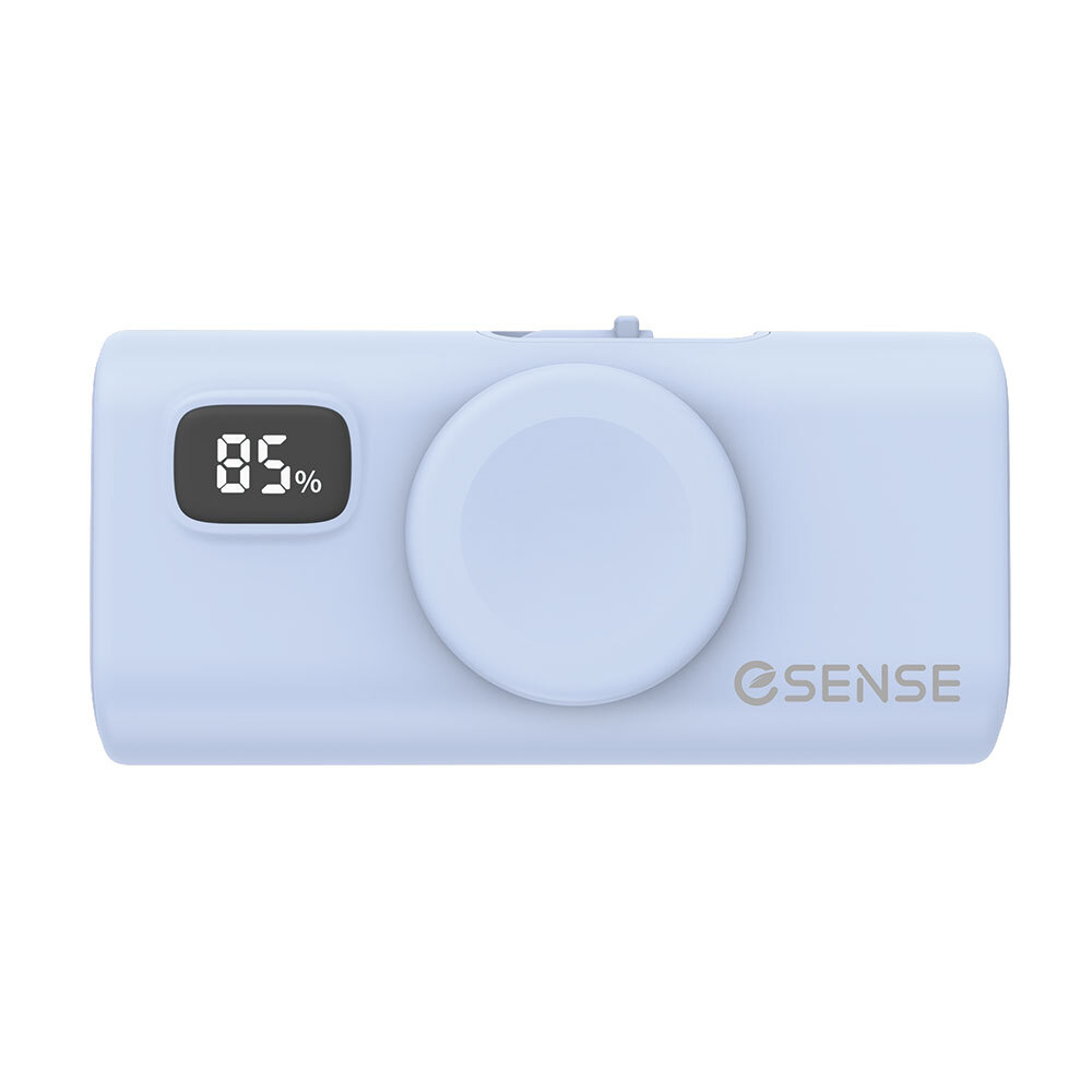 Esense雙插頭口袋快充行動電源 (藍/粉/黑) 蘋果/安卓皆適用