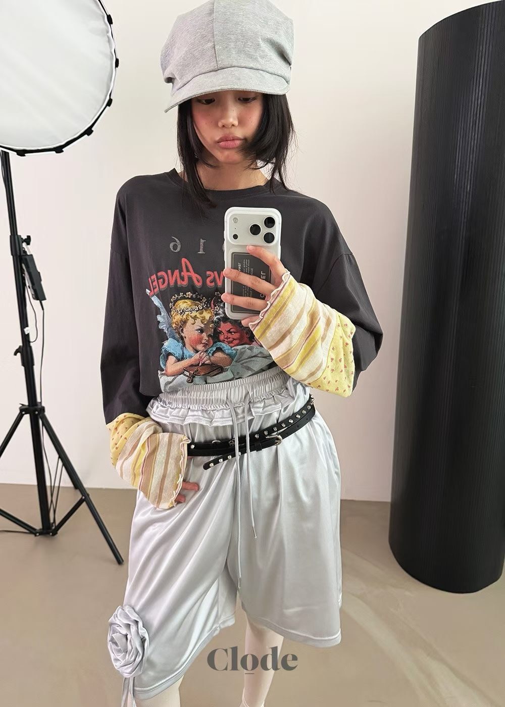 1916天使拼接袖T