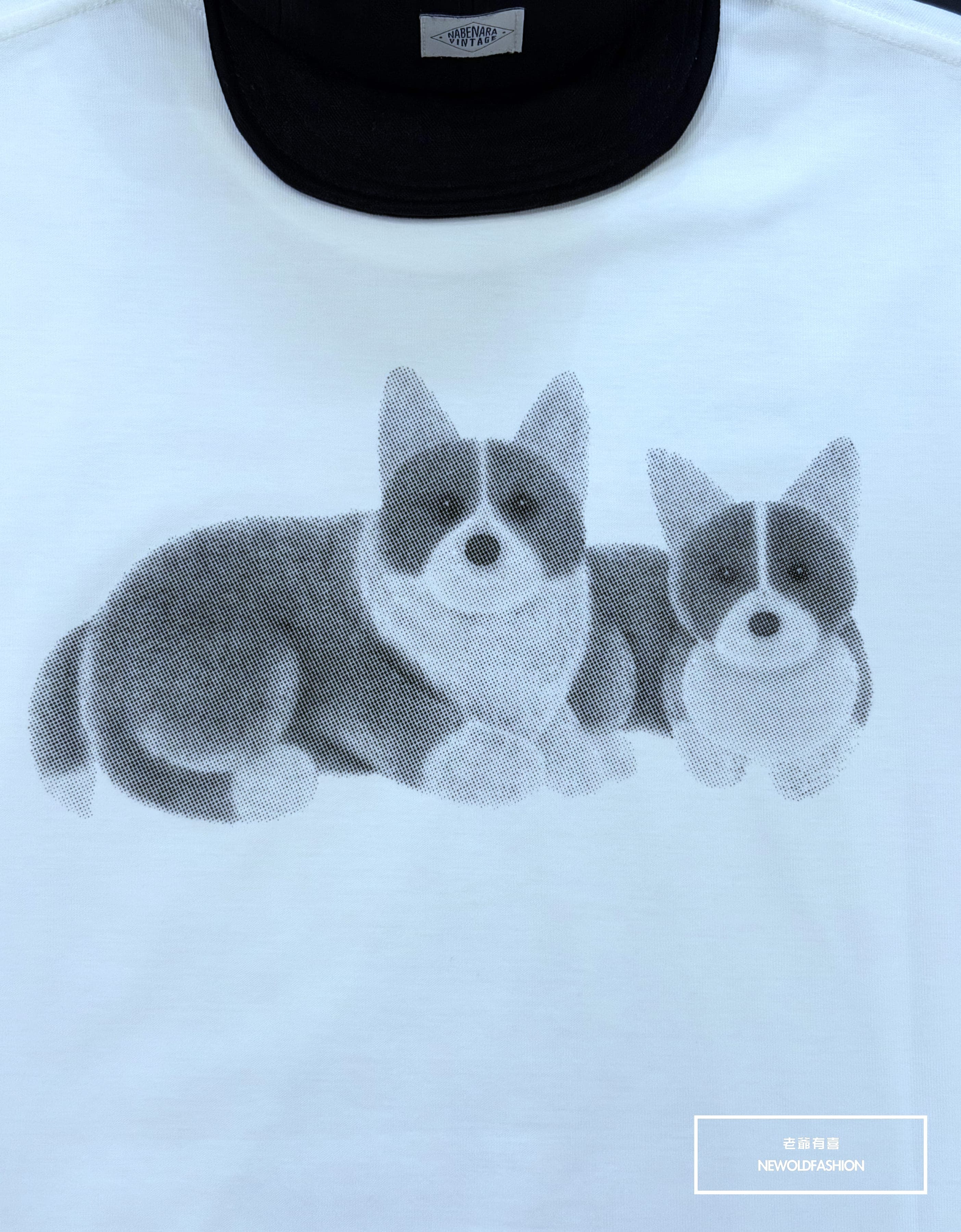 重磅模糊犬影棉短袖T恤－白｜ (NOF260588580)