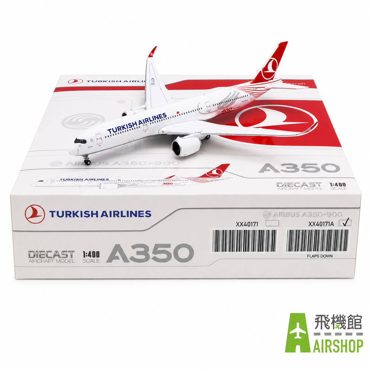 JC wings 1/400 土耳其航空 A350-900XWB  TC-LGH 第 400 架飛機 襟翼放下版