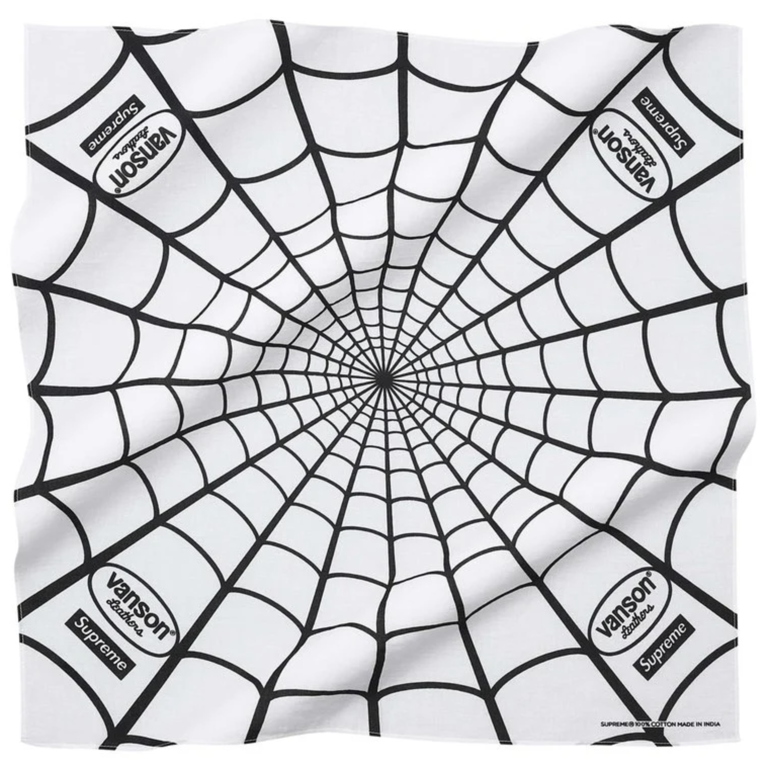 -(C05)-SUPREME X VANSON LEATHERS SPIDERMAN BANDANA 蜘蛛人 絲巾 紅色/黑色/白色