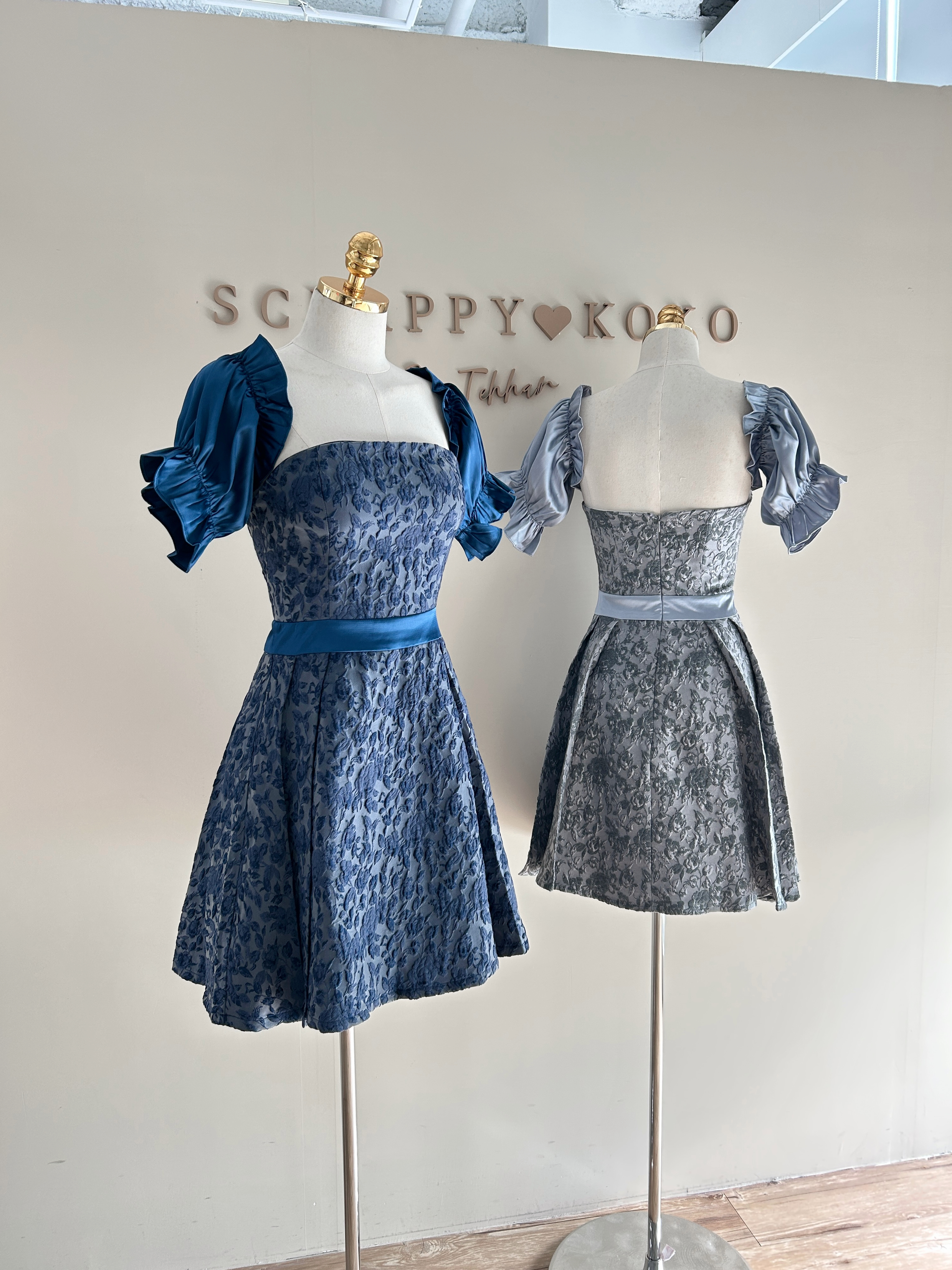Roseraie 玫瑰莊園 平口刺繡洋裝(附袖套)