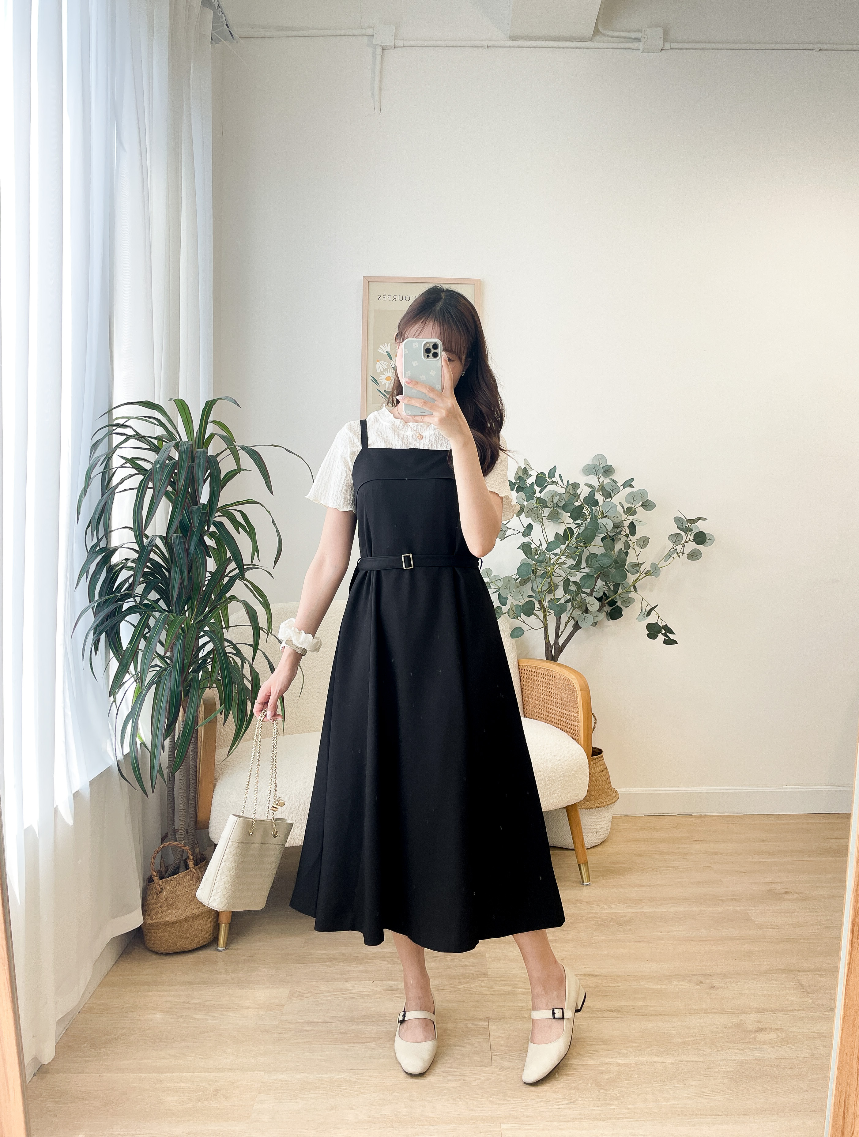 OP710 Urban Minimalist Belted Slip Dress