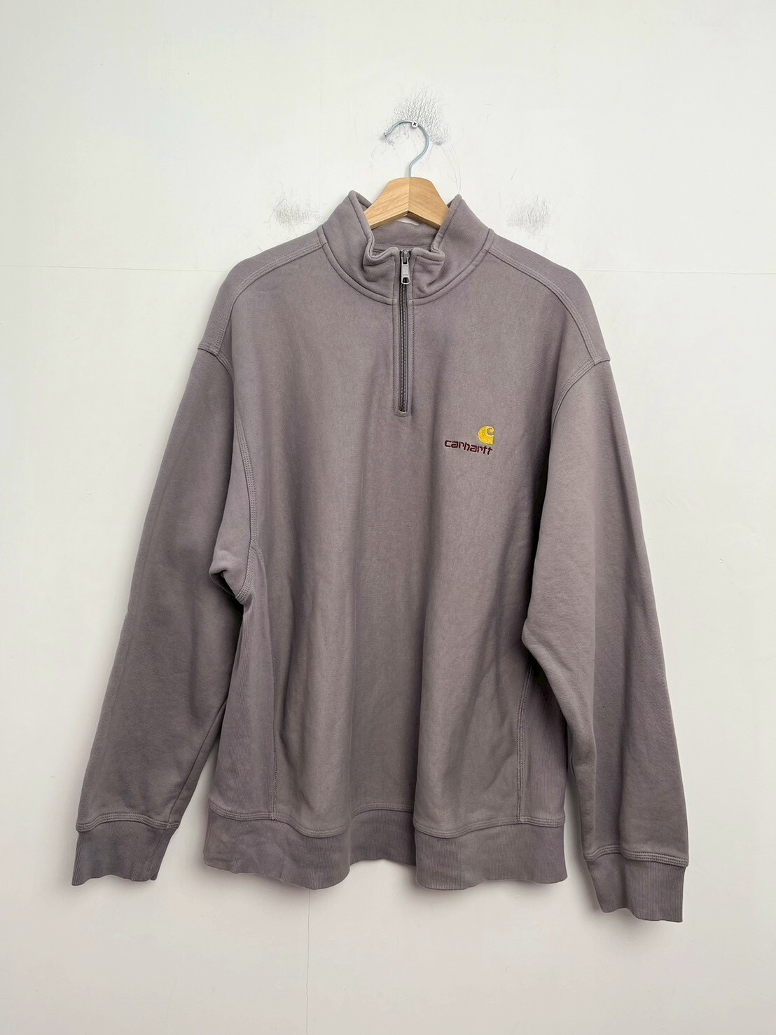 CARHARTT Half Zip American Script Sweatshirt SIZE XL