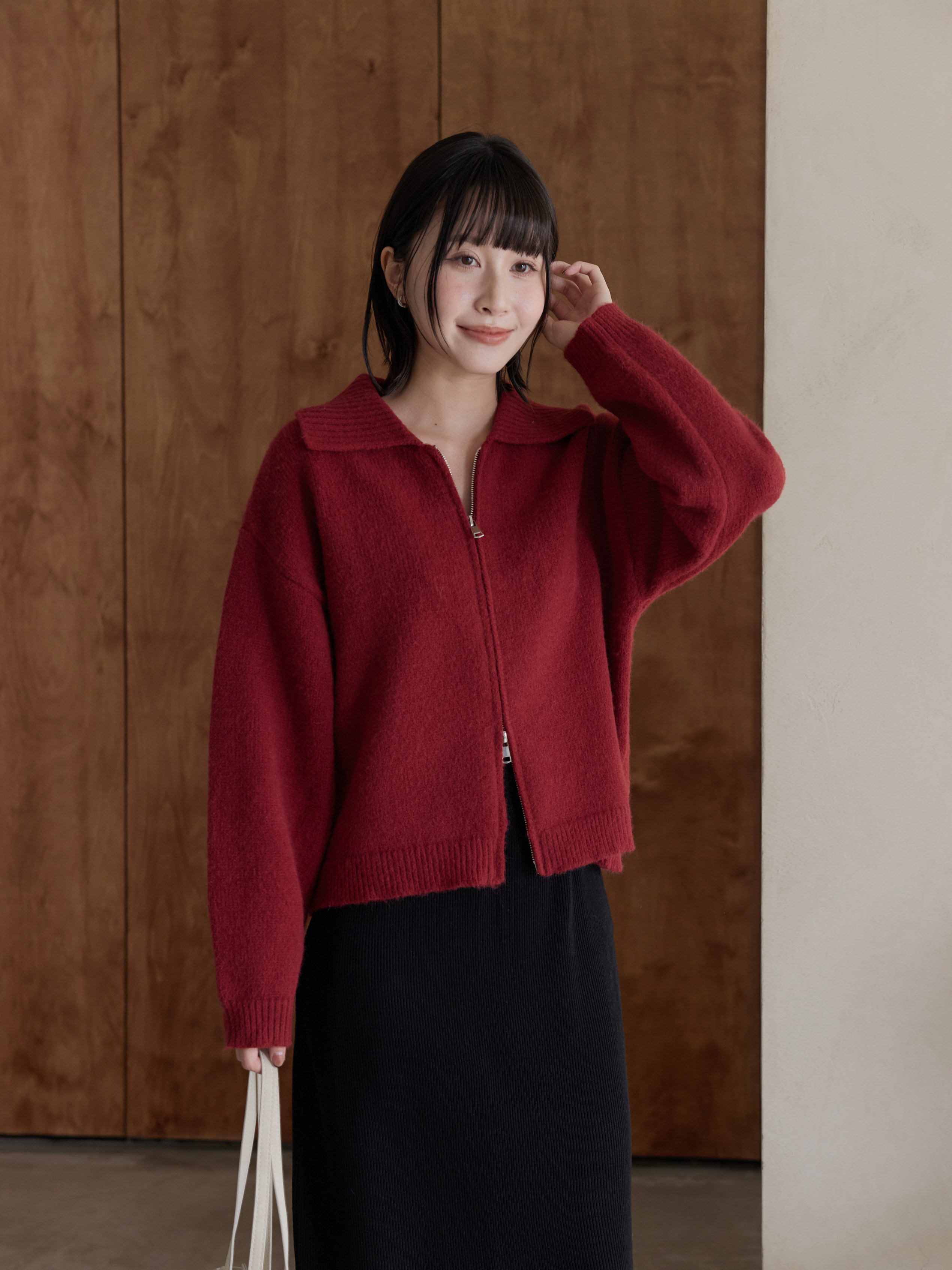 Custom Skin-Friendly Zip-Up Knit Sweater