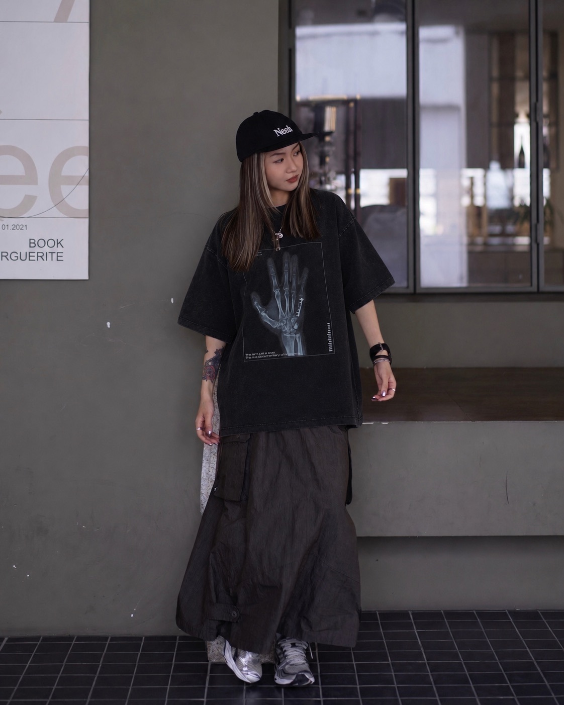 #KEEP WASHED X-RAY GRAPHIC TEE 黑色 印花 重磅 骨頭 X光片 水洗 短TEE【KS350】