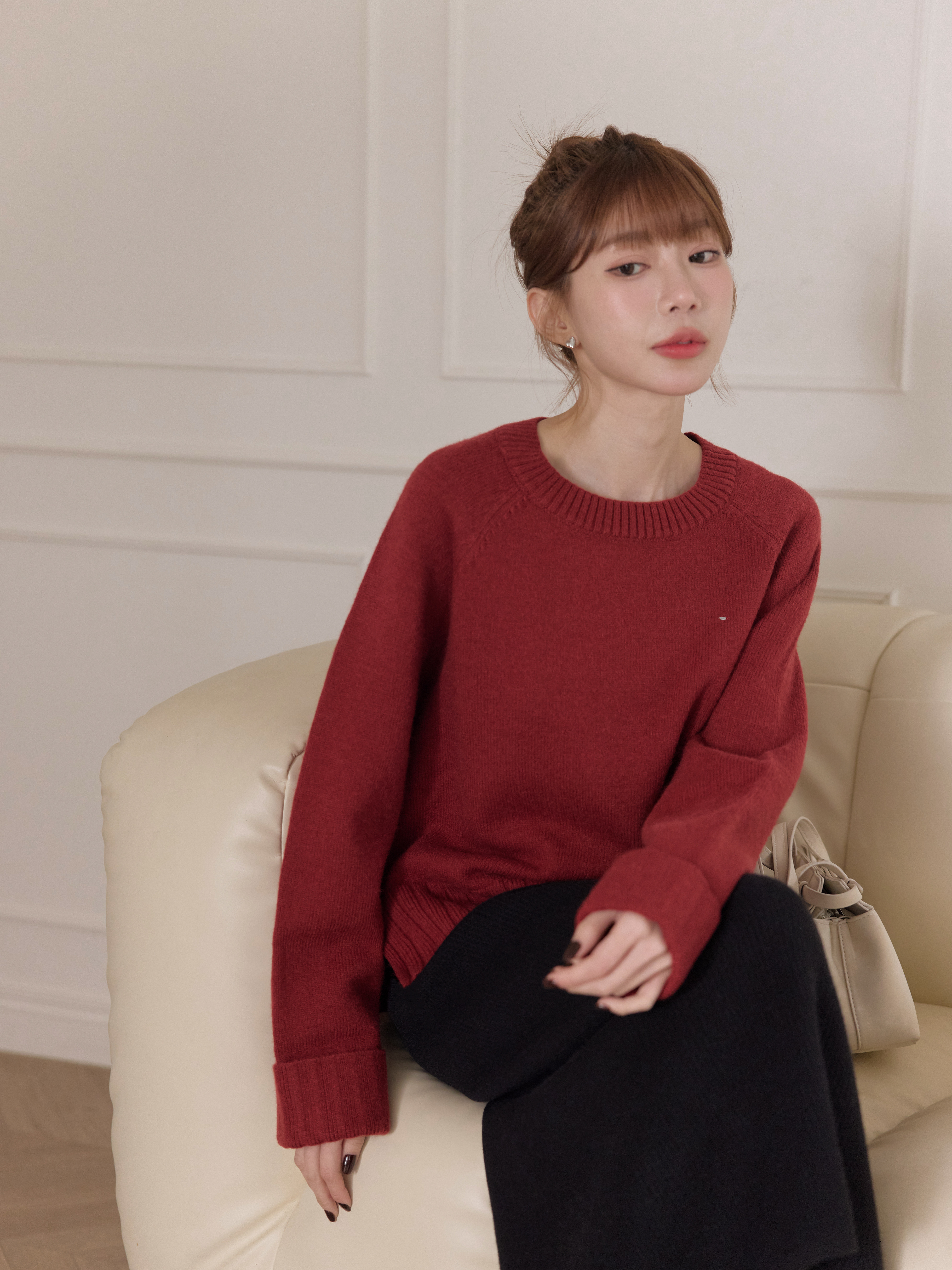 Custom Soft Arctic-Fleece Knit with Folded Sleeves and Logo Tag