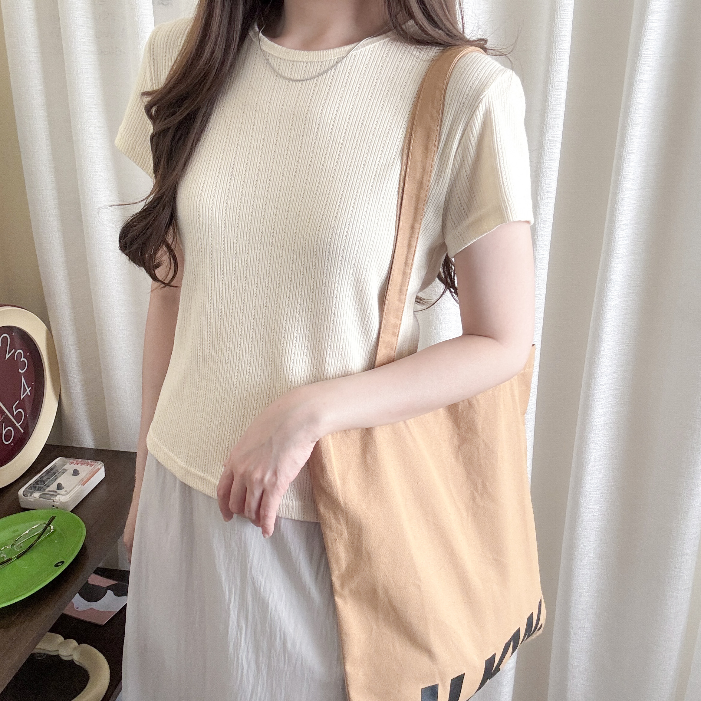 提花螺紋棉tee
