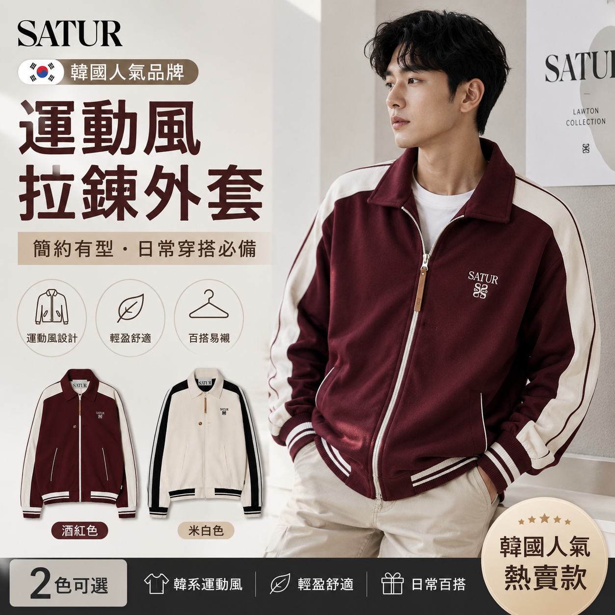 【直播】SATUR LX060408 Lawton 立領拉鏈外套（SA261MTJ01）
