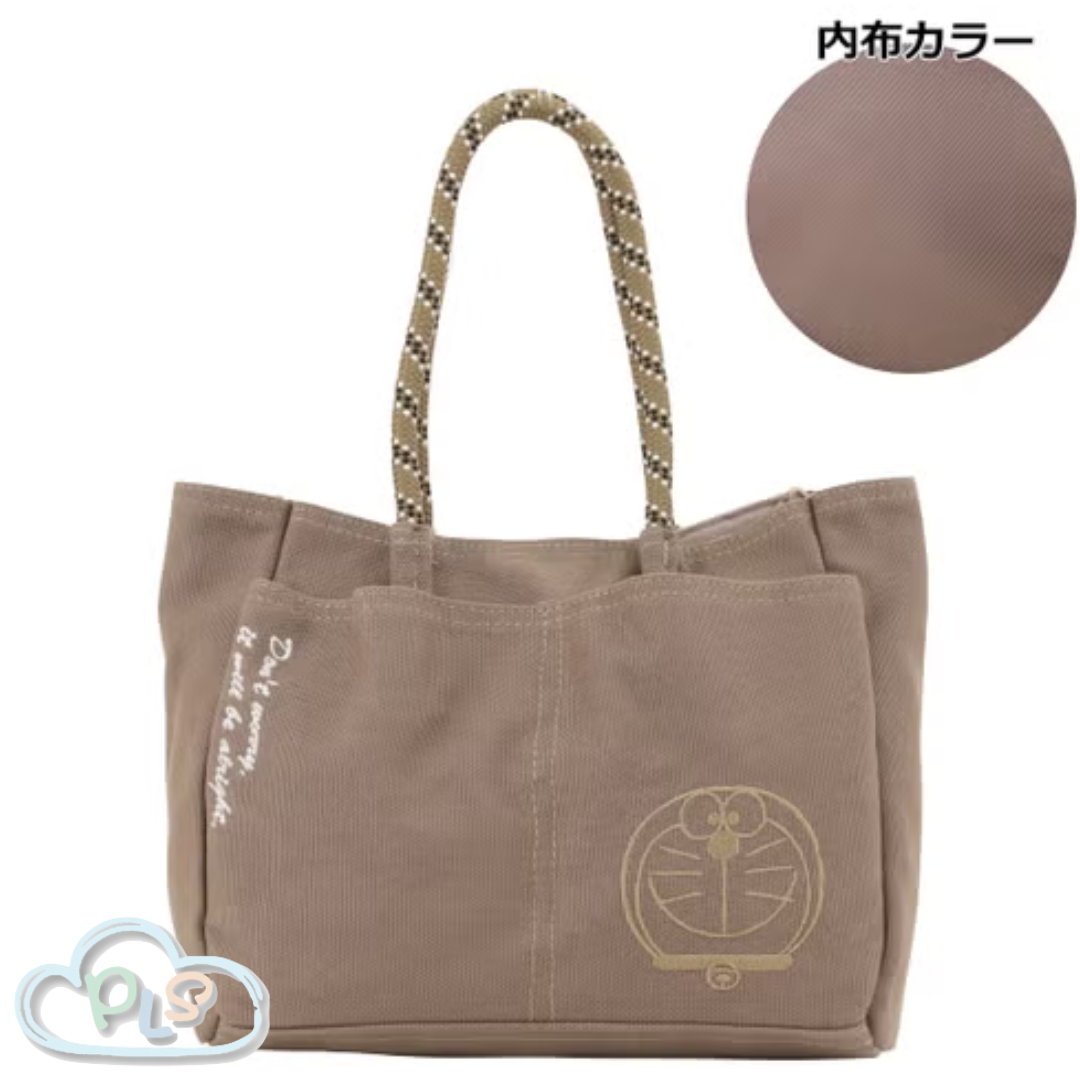 棉麻繩提手帆布手提包 男女通用 DOR2-005 多啦A夢 SAC's Bar 棕色 #29103-1