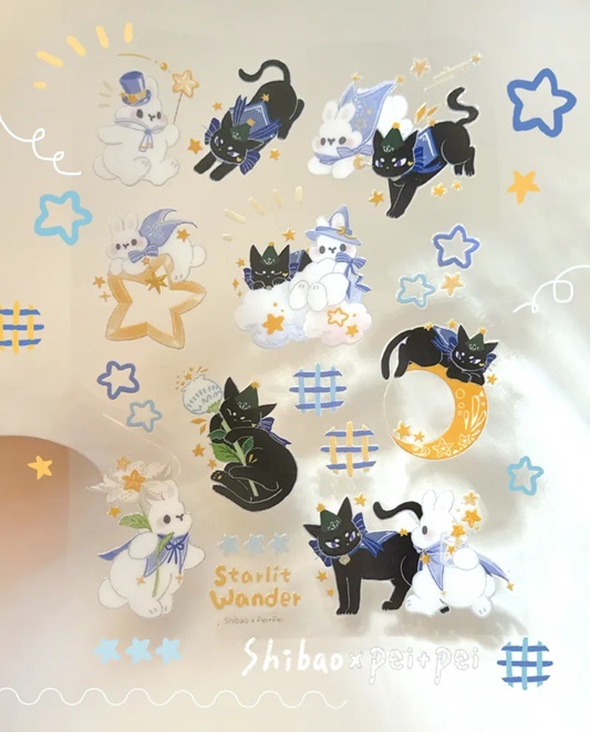 Pei+Pei x 柴尾shibao．星光漫遊 水晶轉印貼紙
