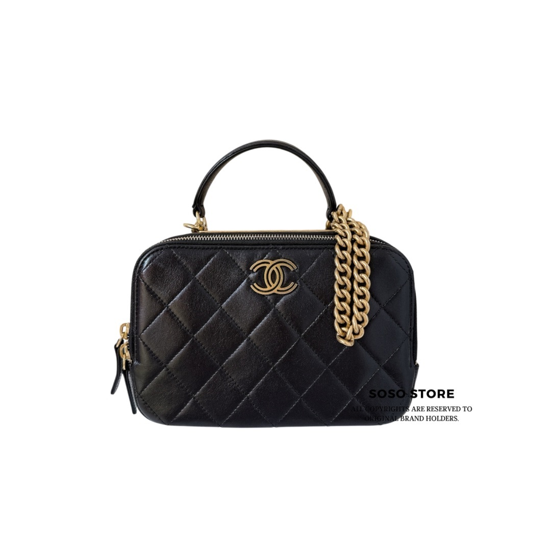 Chanel Small Bowling Bag - Black / GHW
