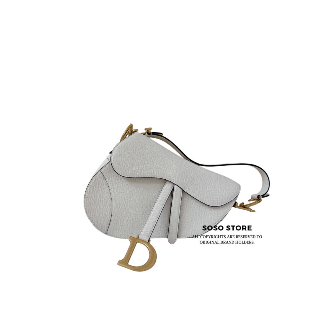 Dior Saddle Bag - White / GHW