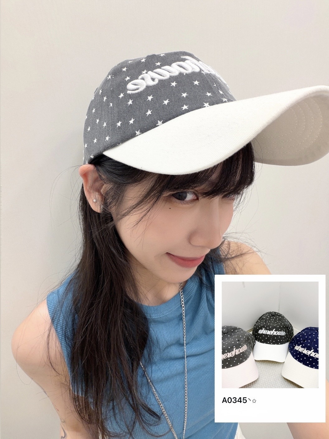 A0345｜韓系古早味拼色波點wherehome CAP帽˙✧˖ ༘ ⋆｡˚