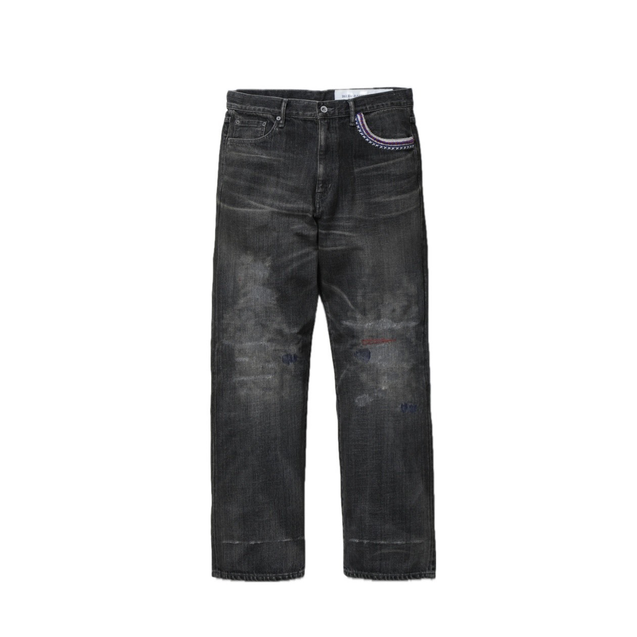 -(B5a02)-NEIGHBORHOOD  SAVAGE DENIM DP BASIC PANTS 串珠牛王 黑色/藍色-261XBNH-PTM08