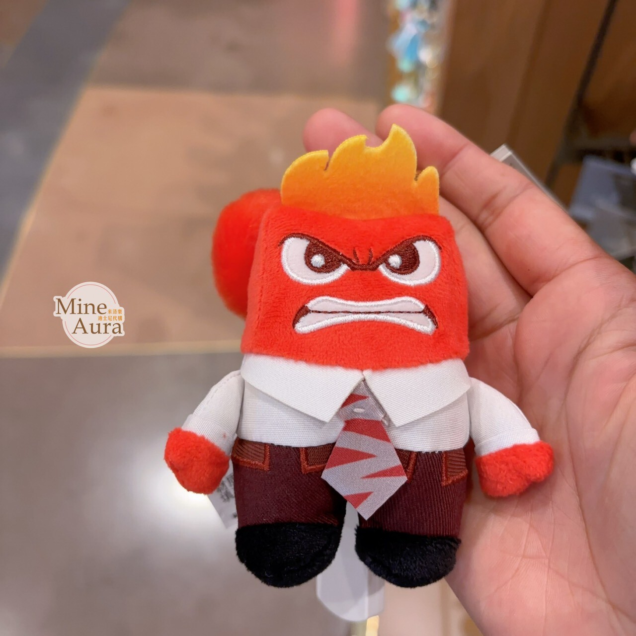 Q版 怒怒 Anger 絨毛 鑰匙圈 吊飾 腦筋急轉彎 Inside Out -上海迪士尼樂園