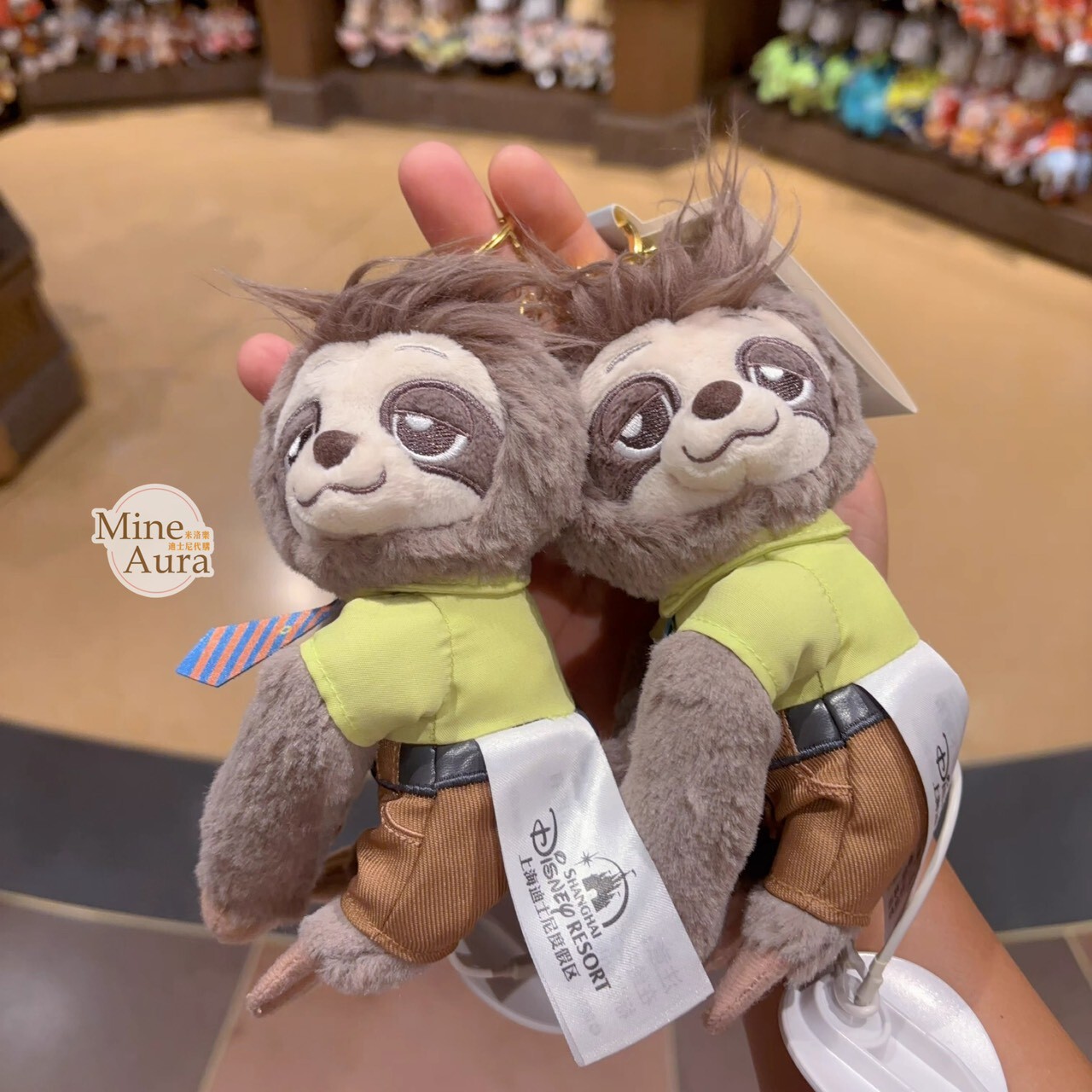 Q版 快俠 Flash 樹獺 公務員 絨毛 鑰匙圈 吊飾 動物方城市 Zootopia -上海迪士尼樂園