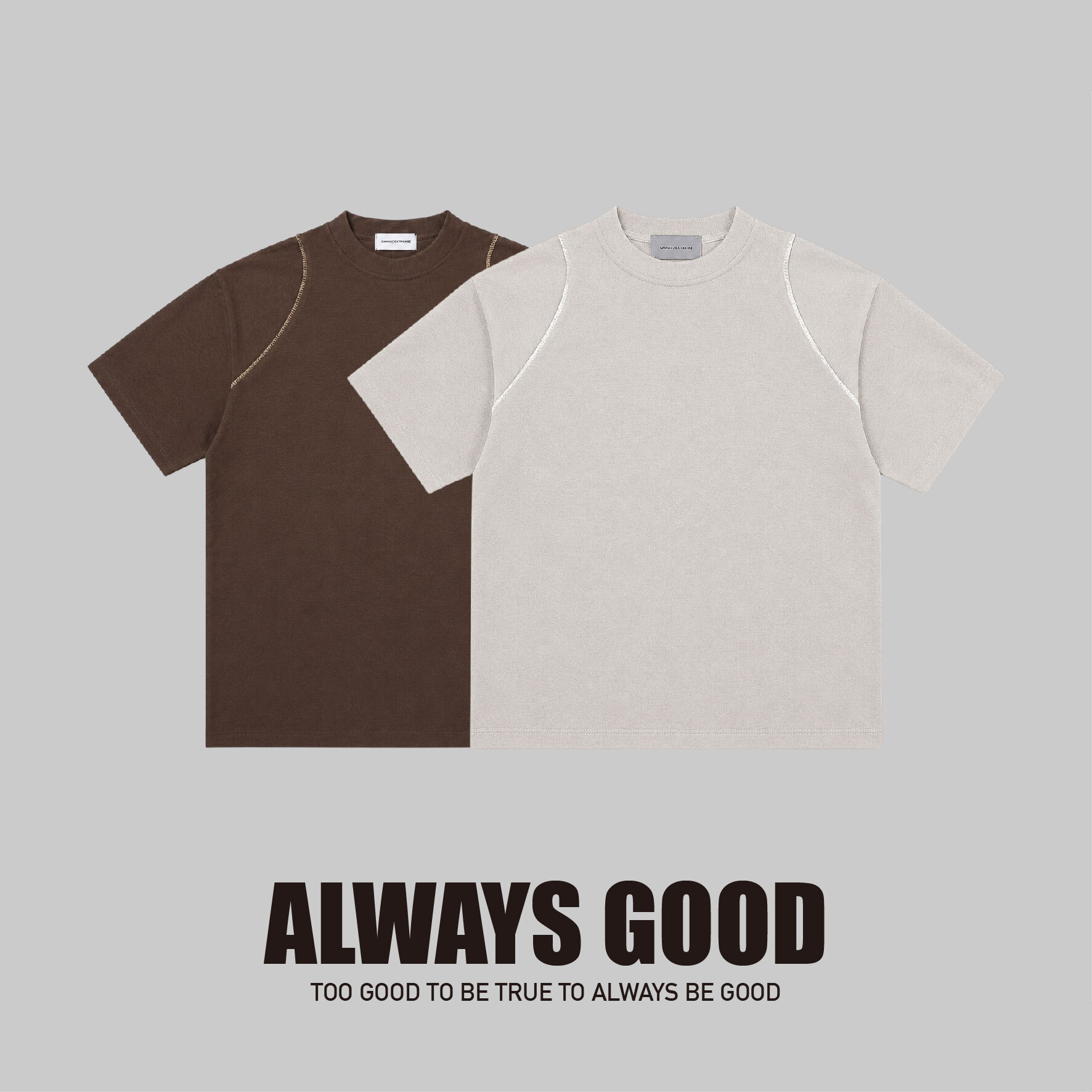 『Always_Good』分割 拼接 復古 純色 合身 短版 上衣