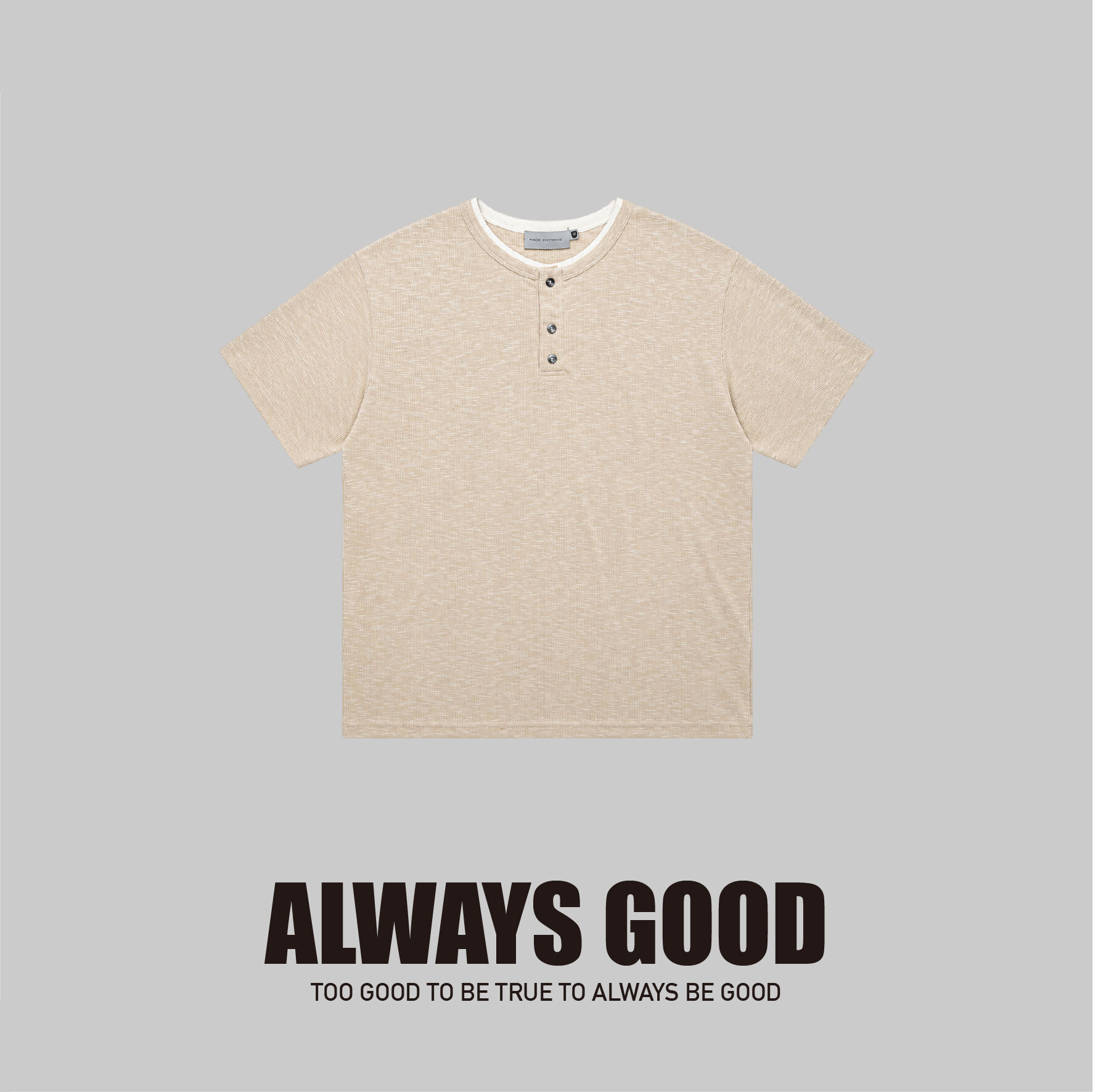『Always_Good』假兩件 亨利領 合身 短版 上衣