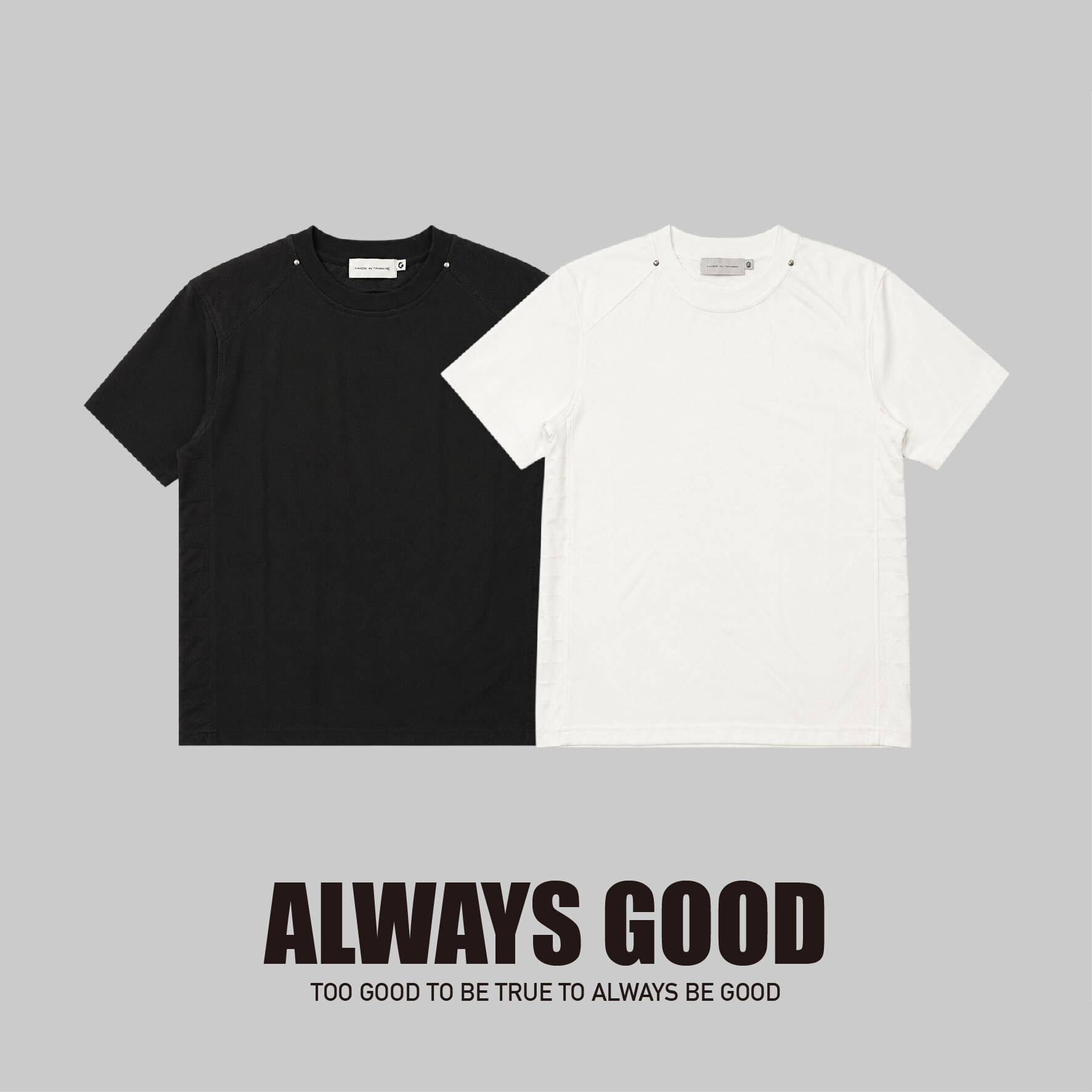 『Always_Good』肩部拼接 小領口 短版 短TEE