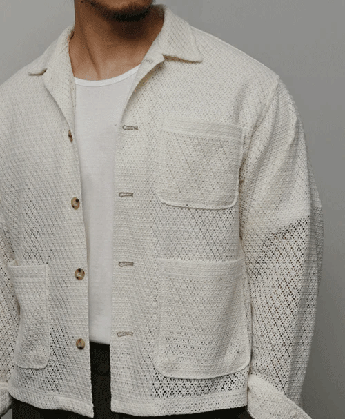 Lace Crochet Shirt Jacket