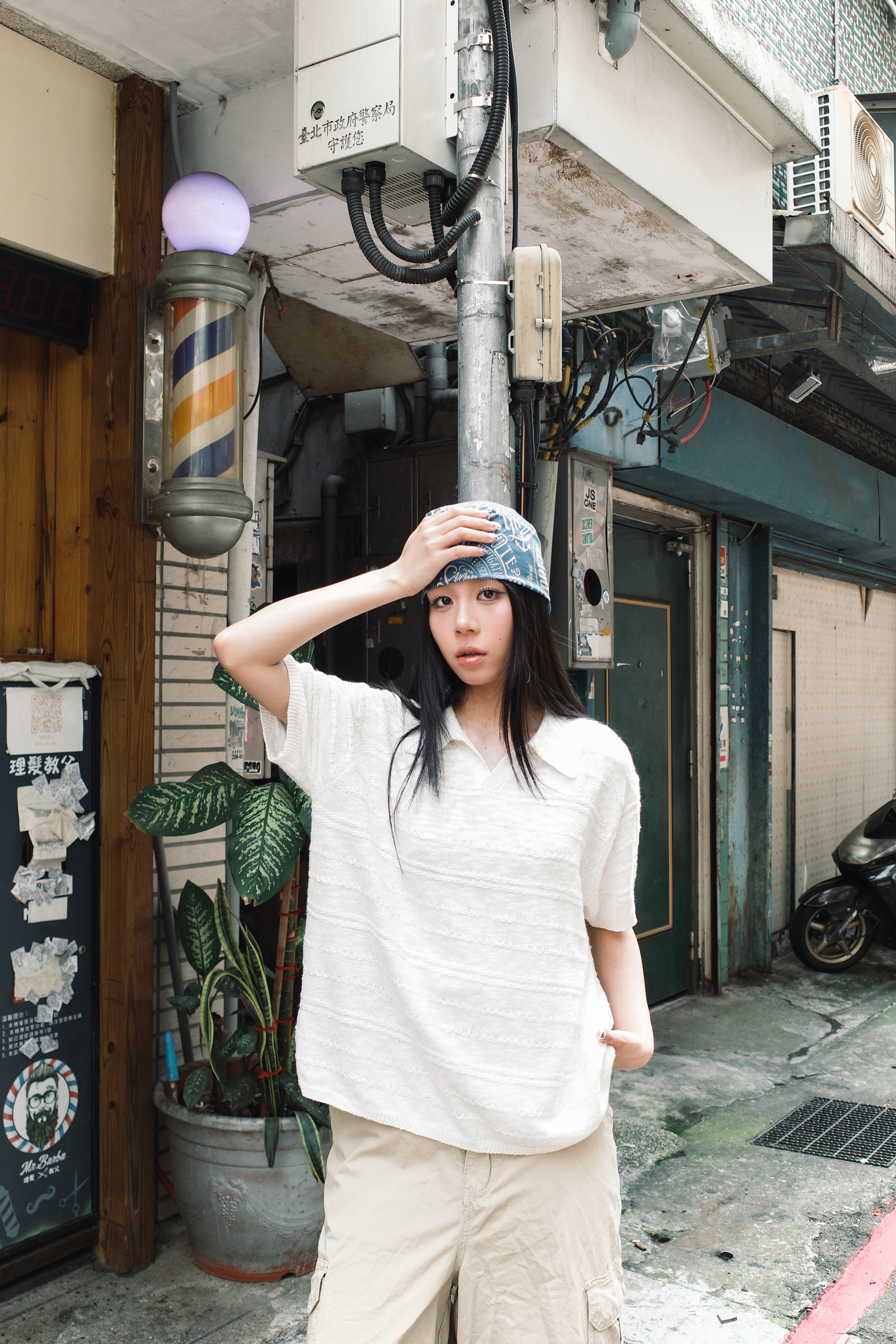 『Always_Good』針織 條紋 翻領 短版 POLO衫