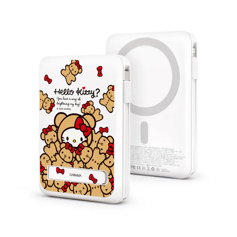 Garmma Sanrio 磁吸帶線五合一行動電源10000mAh KU-7CDW16 (Hello Kitty 熊熊大軍)