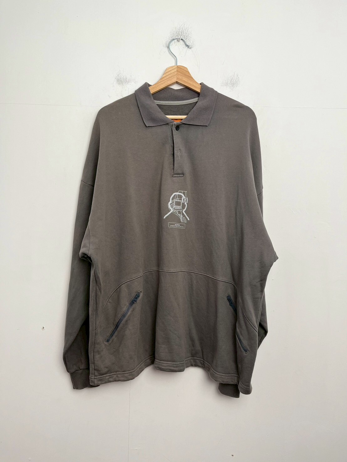 WALL OF SOUND BWF-59 “W-SPIRAL” POLO SWEATSHIRT SIZE XL