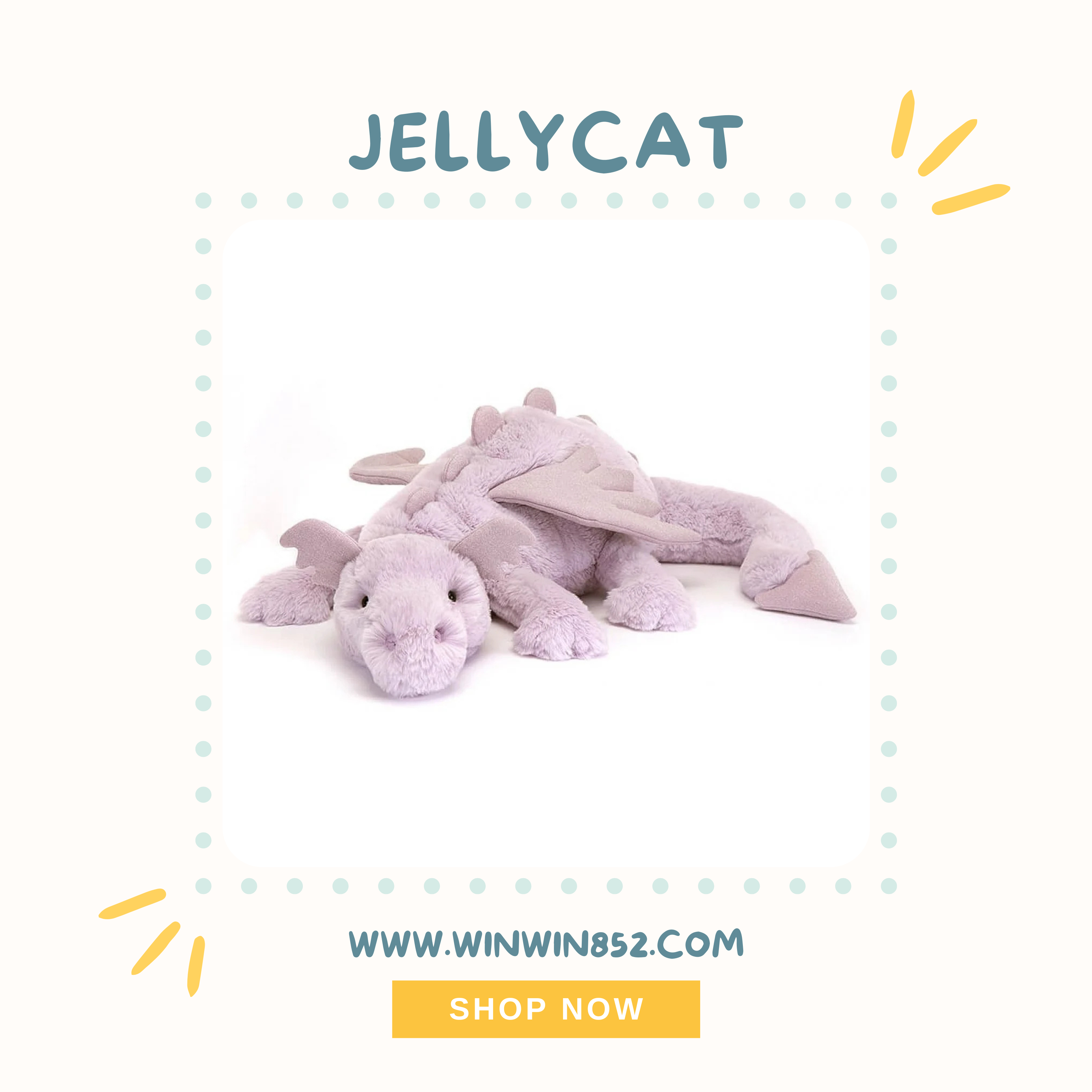Jellycat Lavender Dragon Huge 66cm