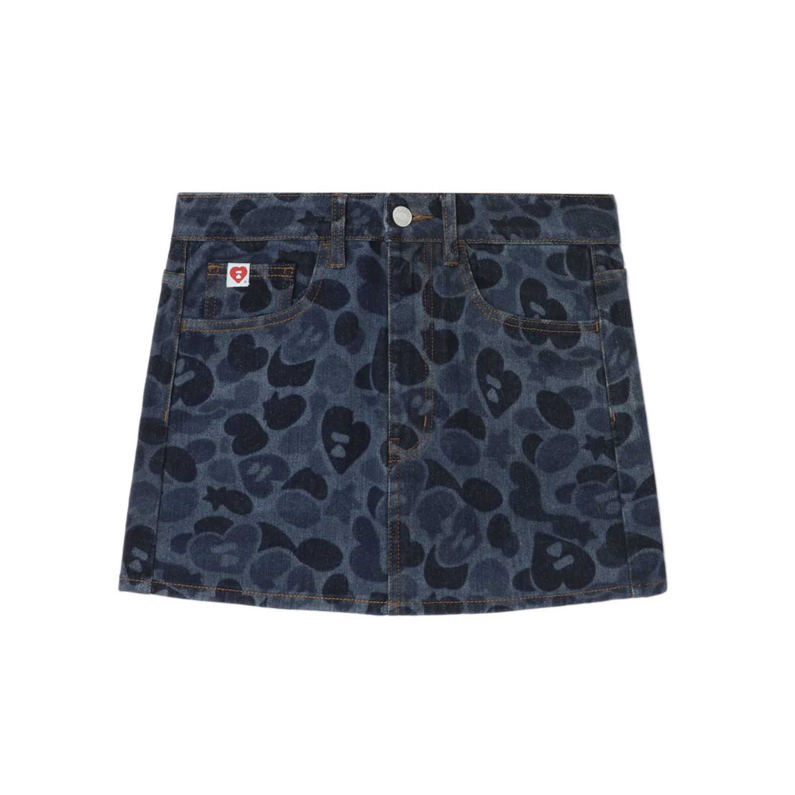 -(B5b04)-APEE CAMO DENIM MINI SKIRT 丹寧迷彩 短裙-AS516A6