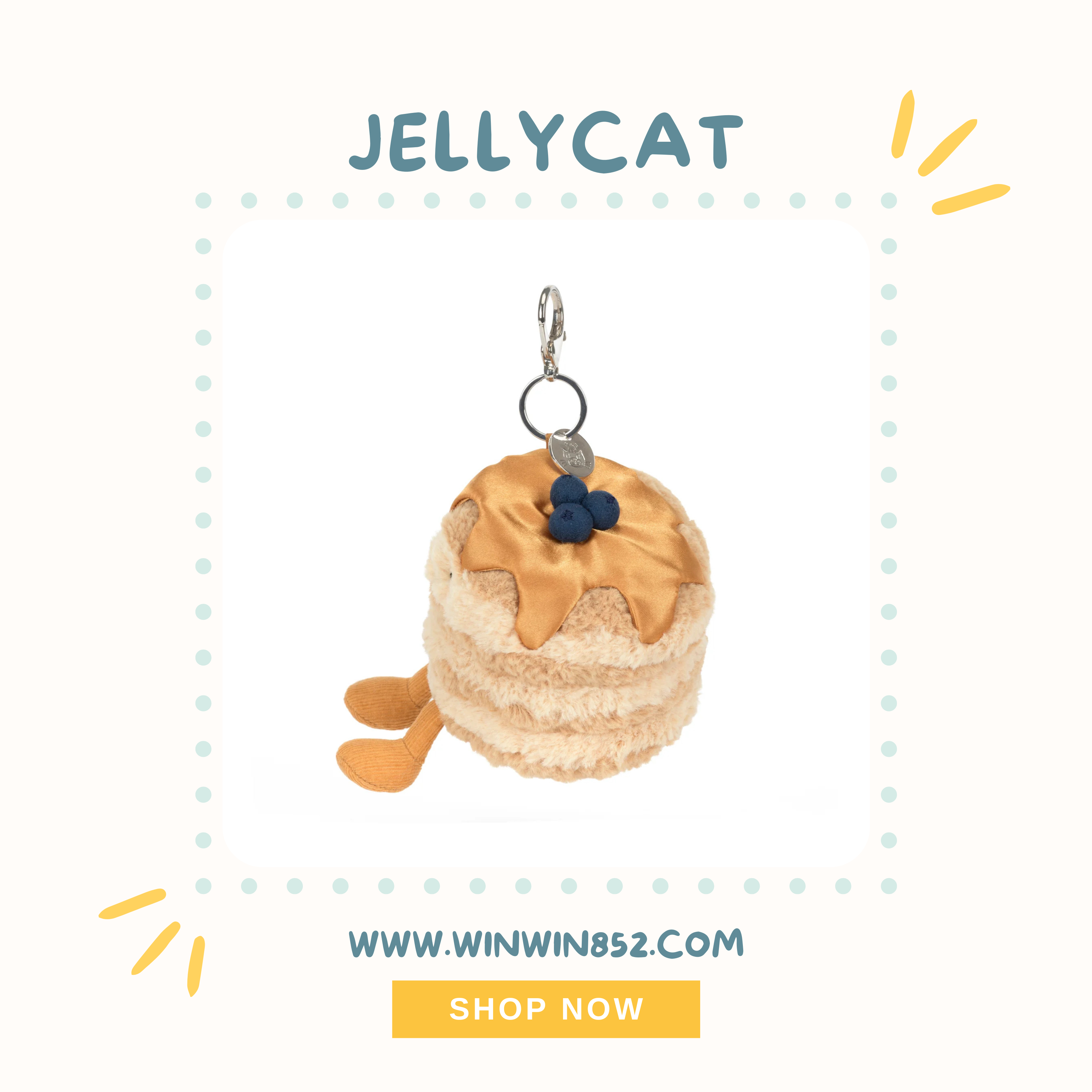 Jellycat Amuseables Fran Pancakes Bag Charm