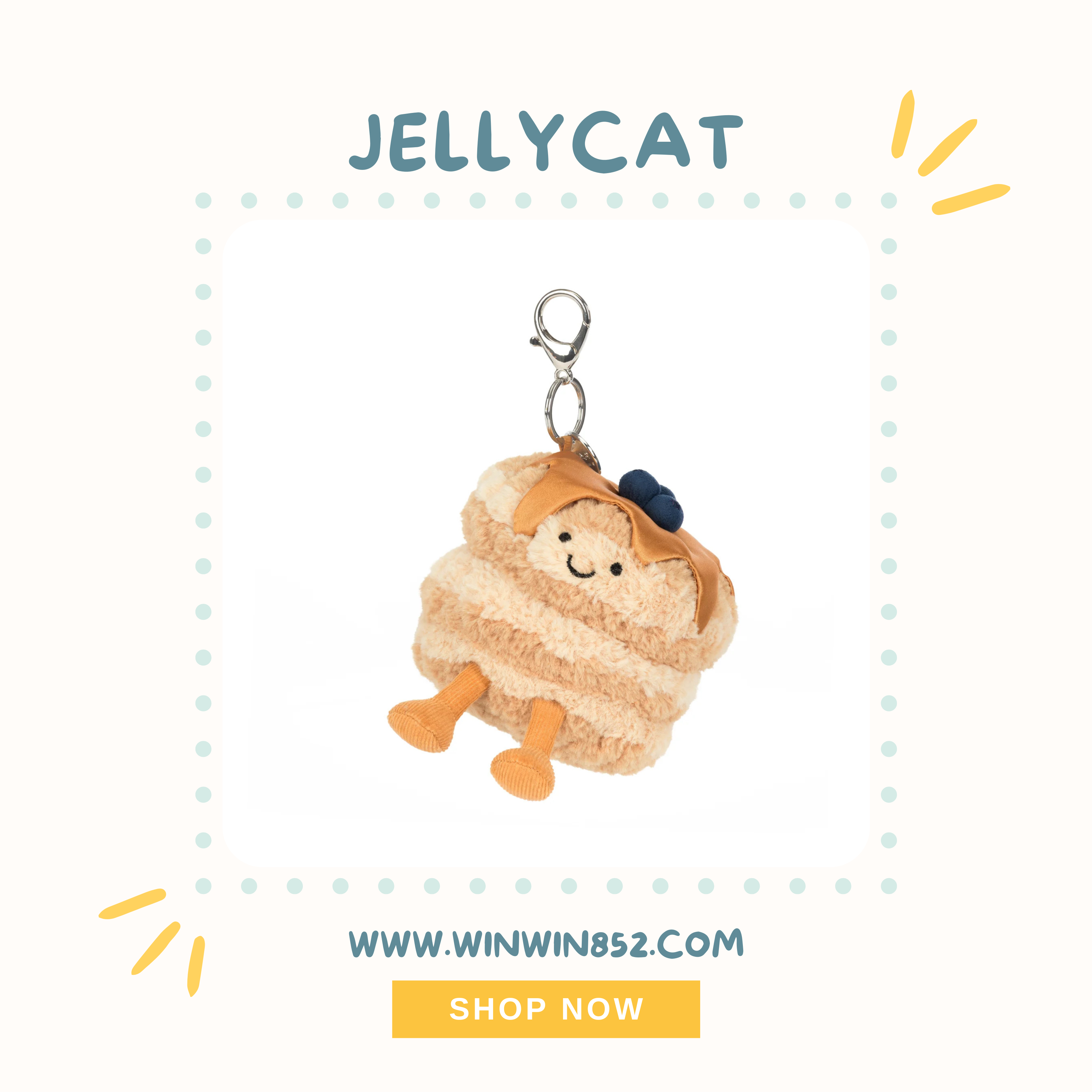 Jellycat Amuseables Fran Pancakes Bag Charm