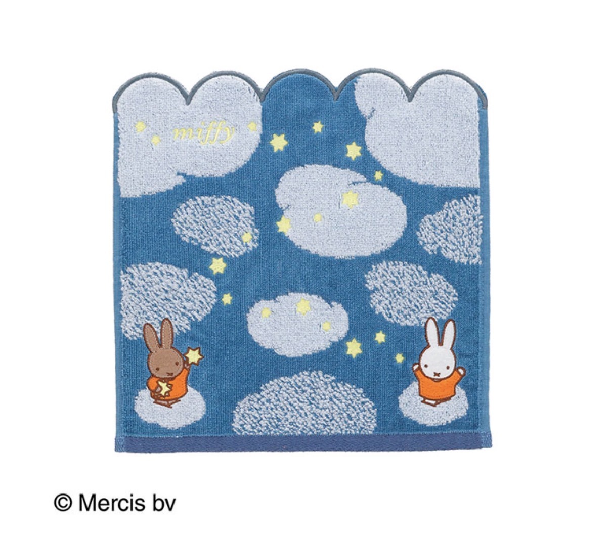 JP Miffy 夜空星星刺繡方巾 深藍色 30x30 8970 TK260603