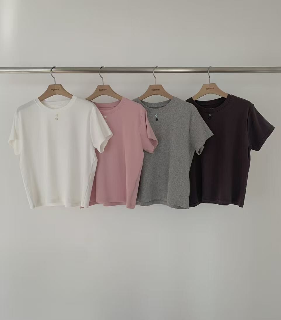 OT6346 花花鈕扣Tee