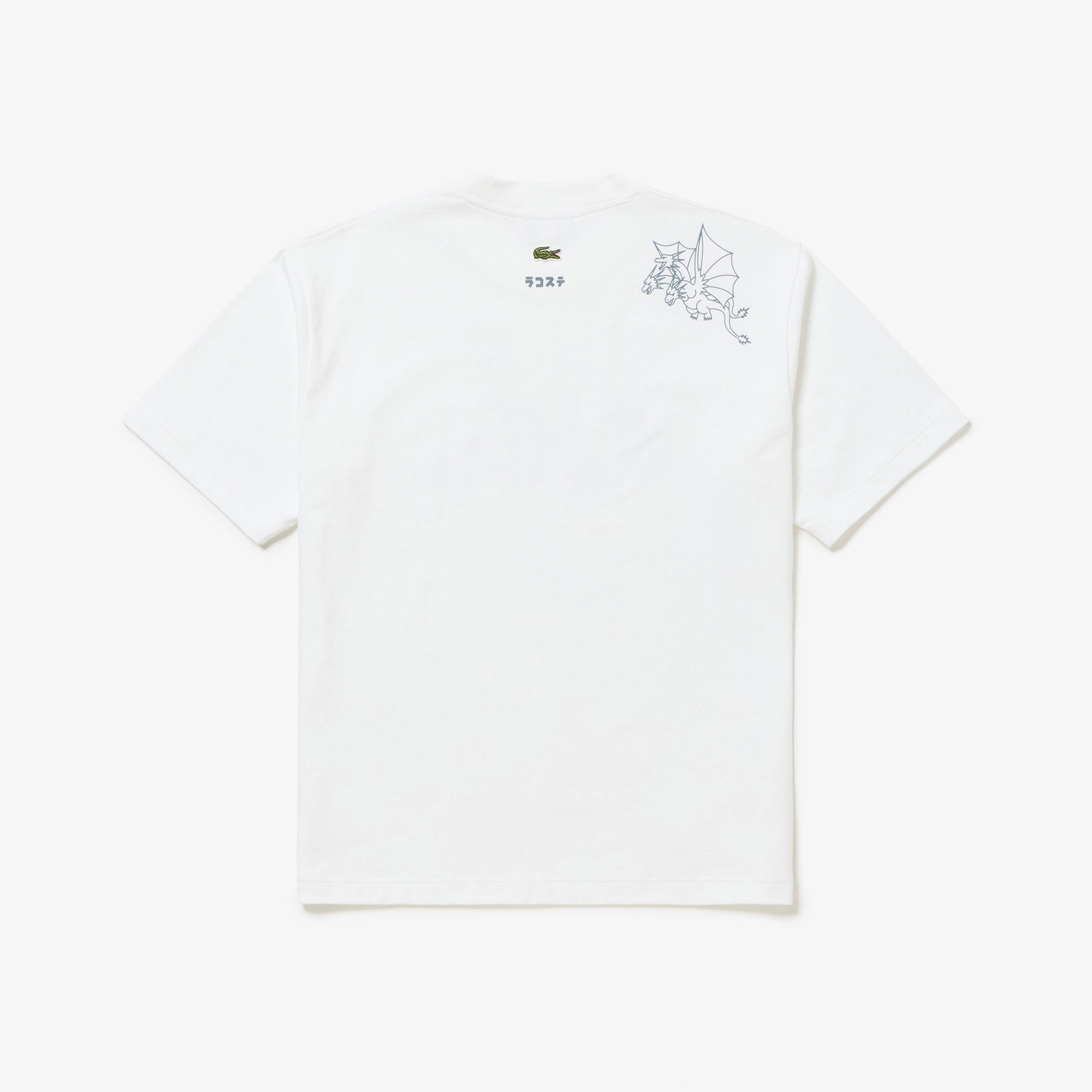 LACOSTE X GODZILLA 2.0 TEAM T-SHIRT 哥吉拉團隊插圖T 白色 後肩王者基多拉-TH03GZJ99-001