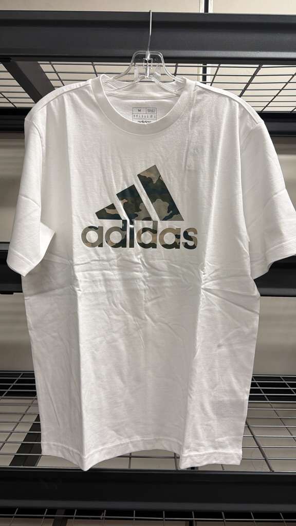 AK071 ADIDAS 男裝白色迷彩TEE